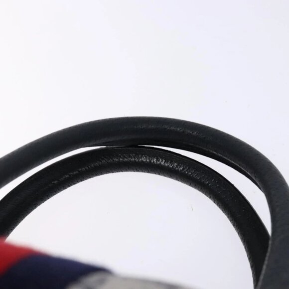 GUCCI GG Supreme Sherry Line Boston Bag PVC Navy Gold Auth ki5935 - Picture 9 of 16